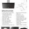 DH-8933 - AC Cooker Hood 1490m3/hr Suction Power ( Glass Black ) - Image 3